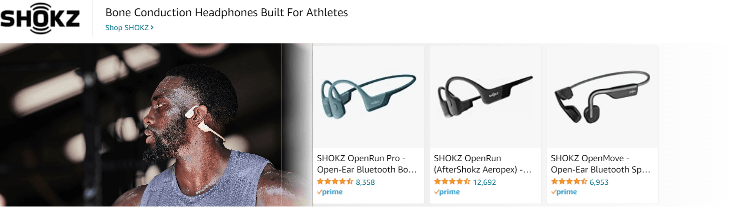 Sponsored Brands Ads for Amazon.com   bone conduction headphones