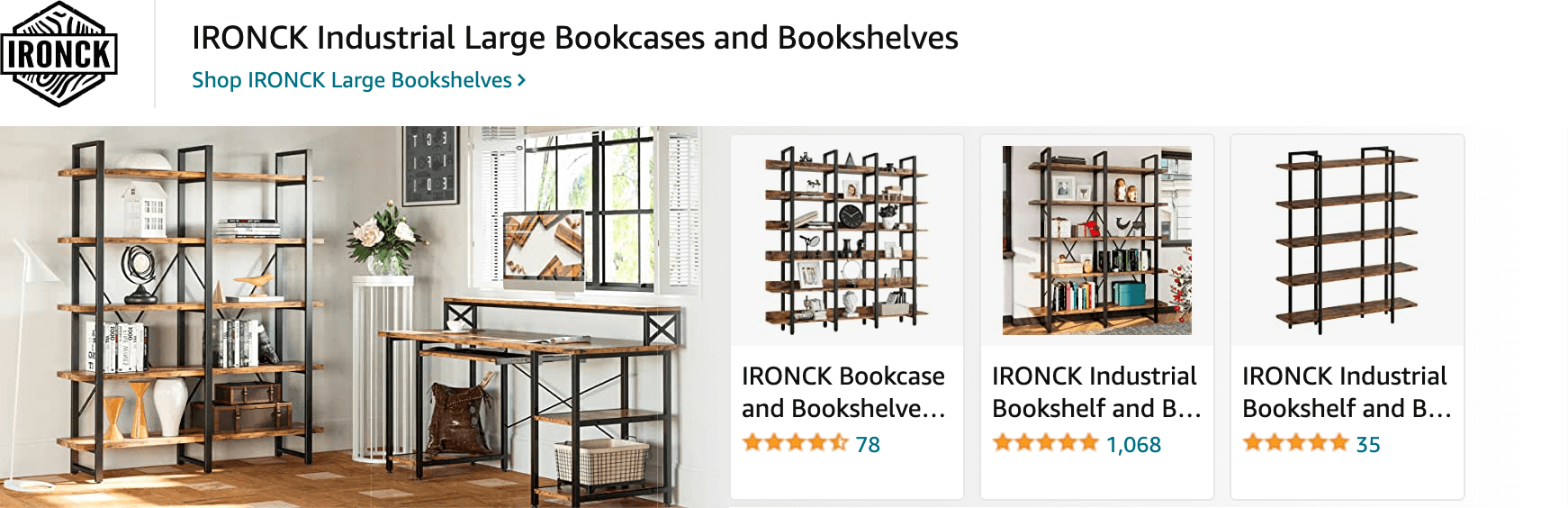 Sponsored Brands Ads for Amazon.com   book shelf