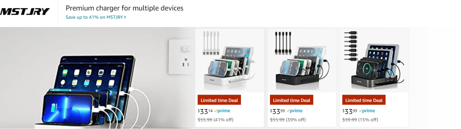 Sponsored Brands Ads for Amazon.com   charging station for multiple devices apple