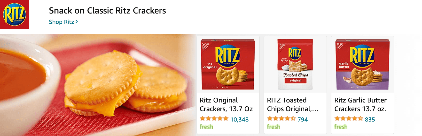 Sponsored Brands Ads for Amazon.com   cheese