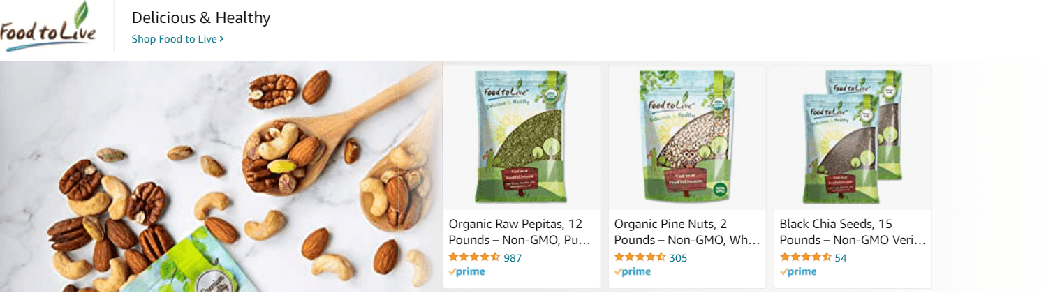 Sponsored Brands Ads for Amazon.com   chia seeds