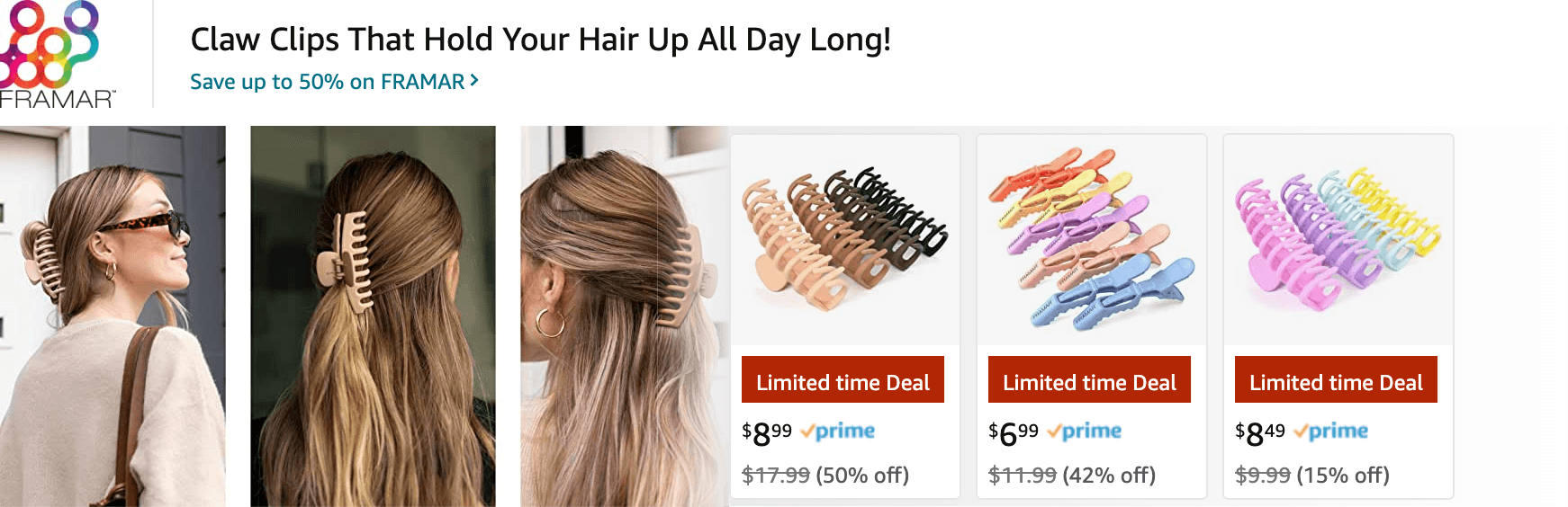 Sponsored Brands Ads for Amazon.com   claw clips