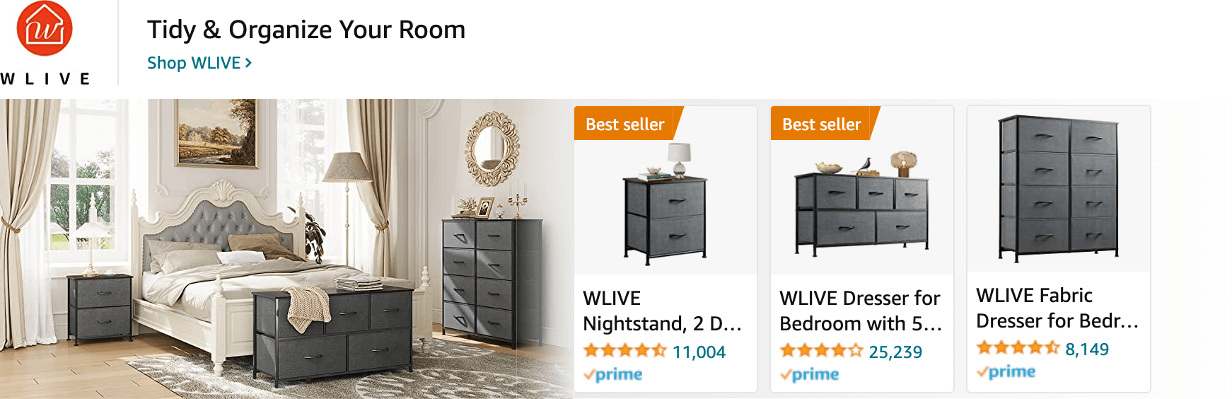Sponsored Brands Ads for Amazon.com   closet organizers and storage