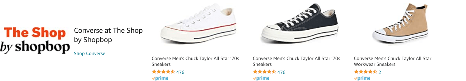 Sponsored Brands Ads for Amazon.com   converse