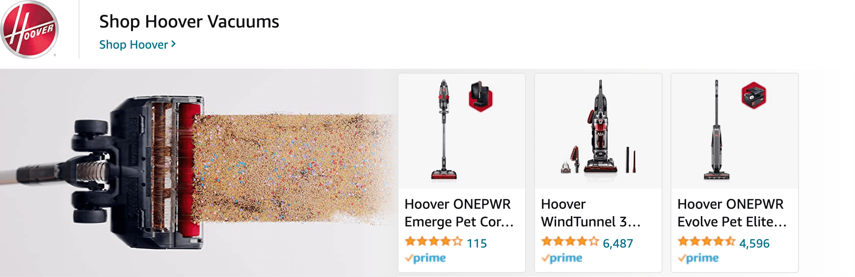 Sponsored Brands Ads for Amazon.com   cordless vacuum cleaner