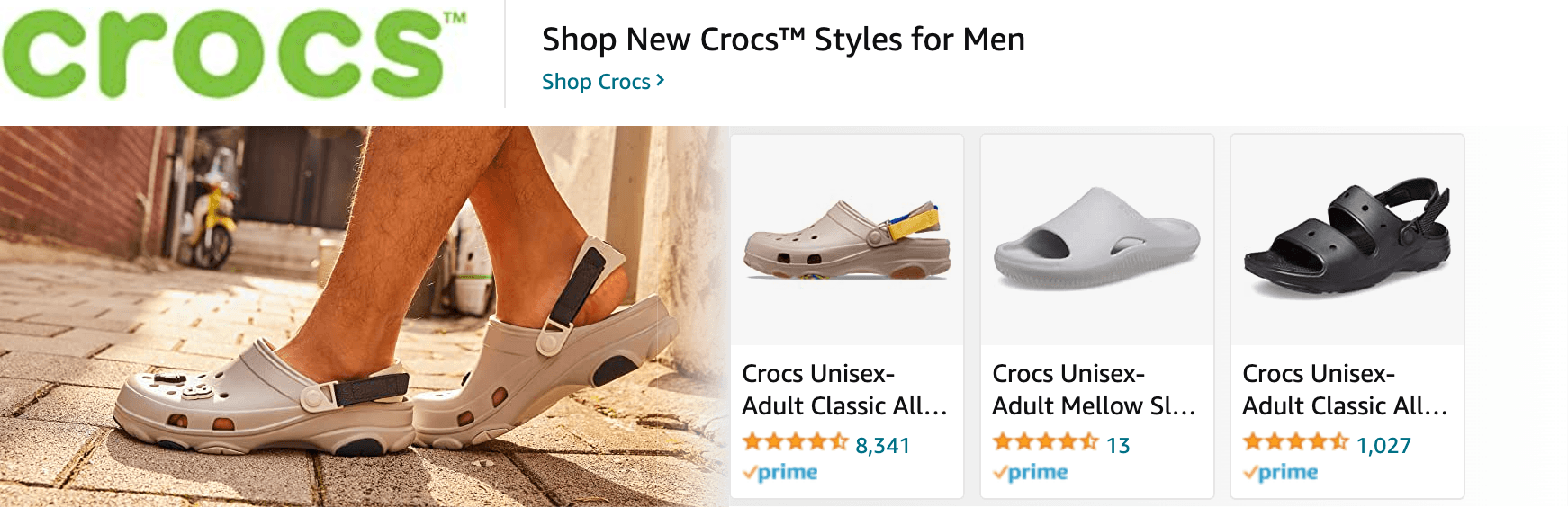 Sponsored Brands Ads for Amazon.com   crocs mens