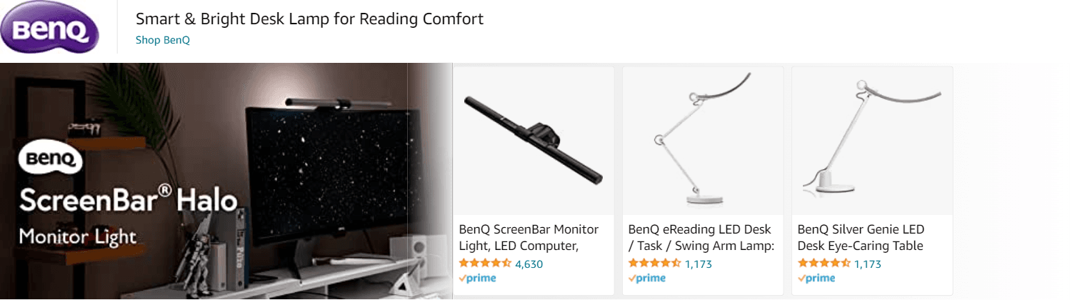 Sponsored Brands Ads for Amazon.com   desk lamp