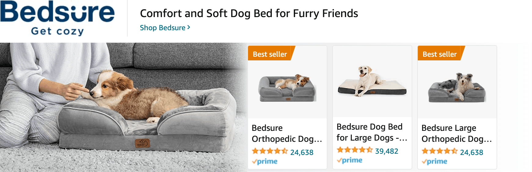 Sponsored Brands Ads for Amazon.com   dog bed