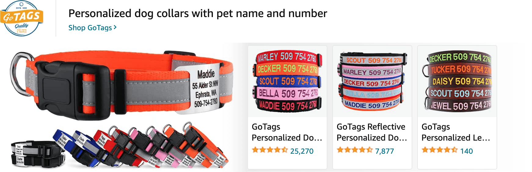 Sponsored Brands Ads for Amazon.com   dog collar