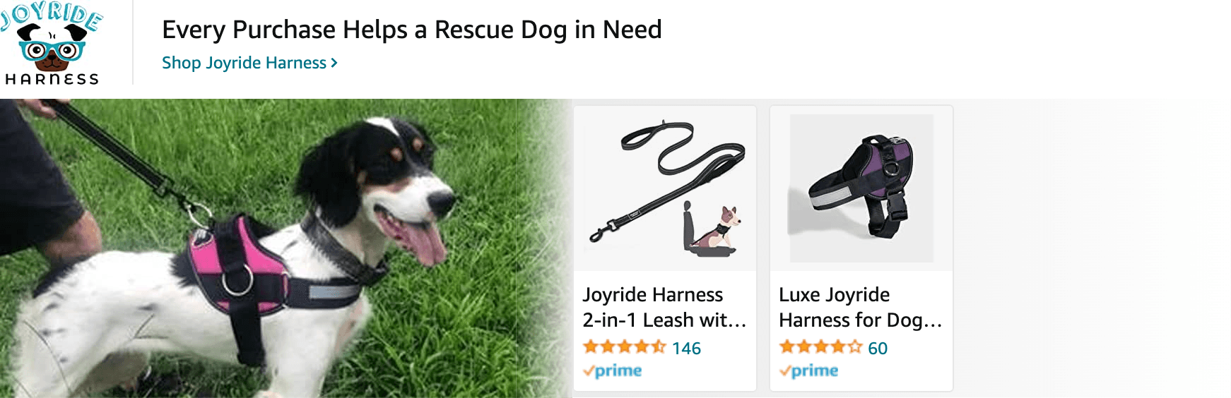 Sponsored Brands Ads for Amazon.com   dog harness
