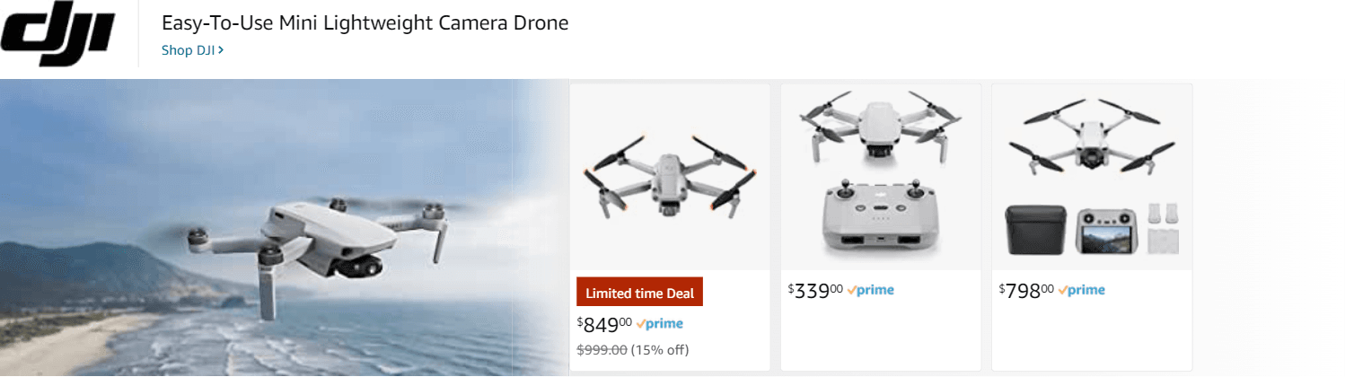 Sponsored Brands Ads for Amazon.com   drone