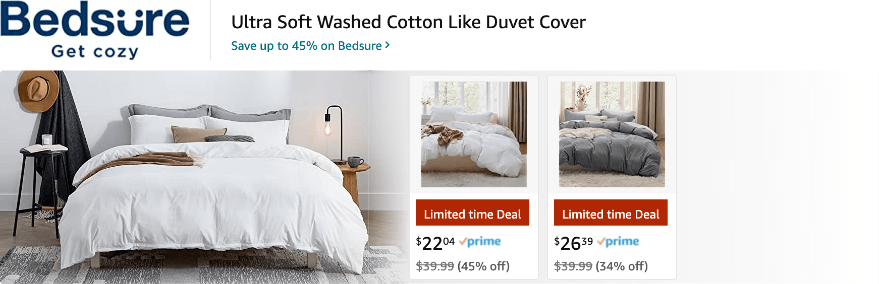 Sponsored Brands Ads for Amazon.com   duvet cover