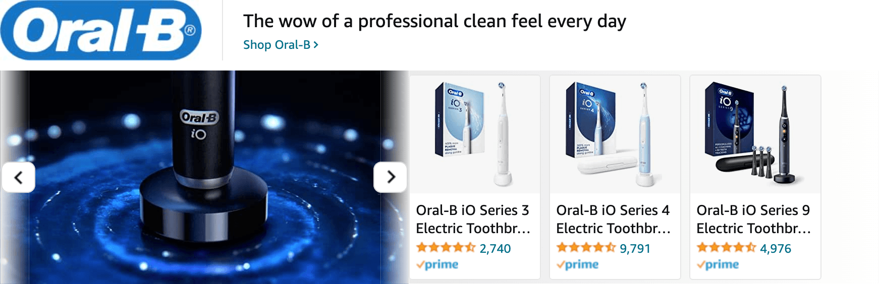 Sponsored Brands Ads for Amazon.com   electric toothbrush
