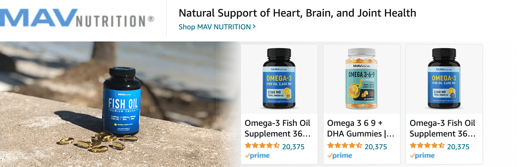Sponsored Brands Ads for Amazon.com   fish oil