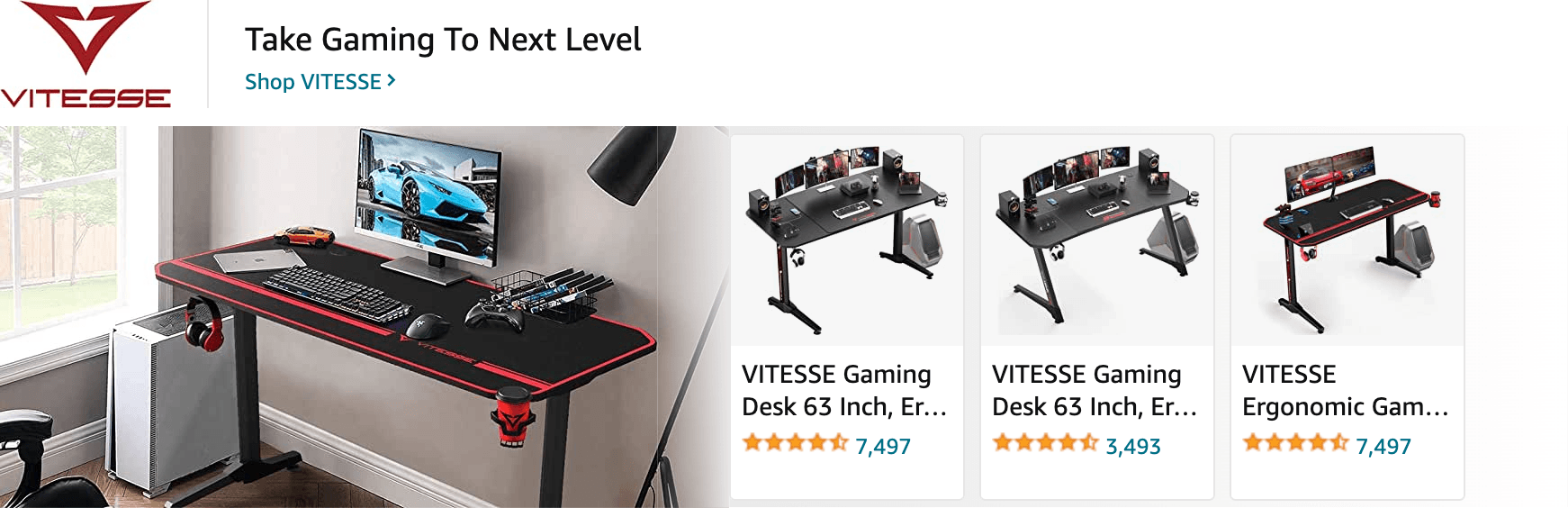 Sponsored Brands Ads for Amazon.com   gaming desk