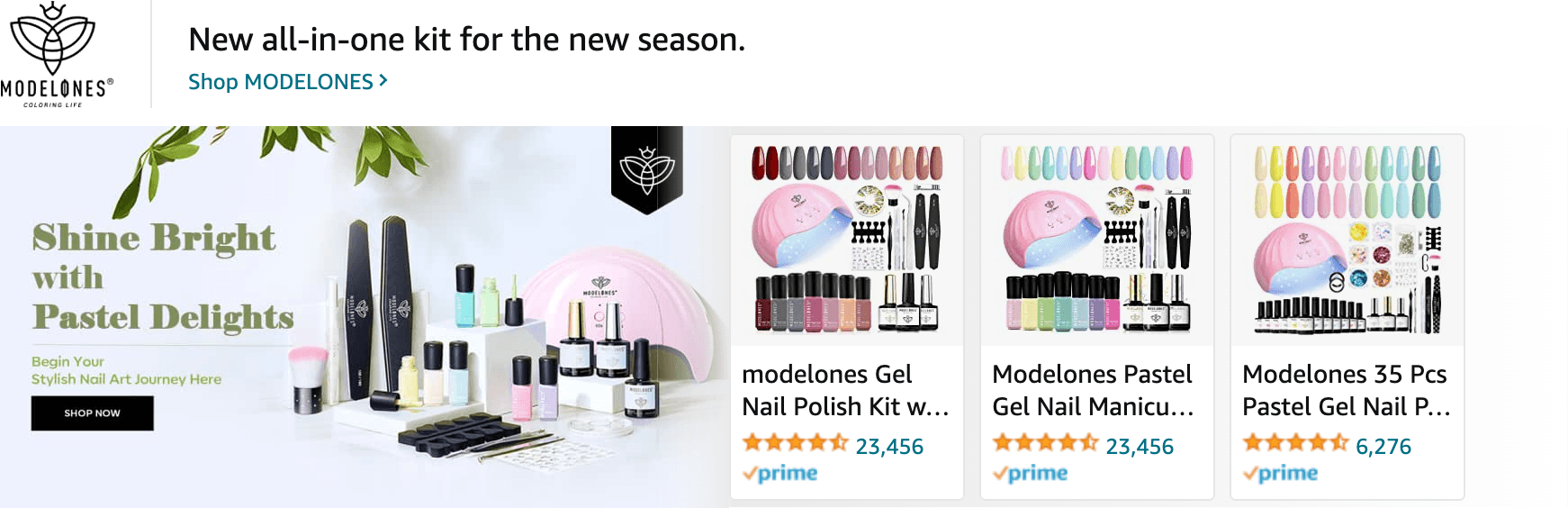 Sponsored Brands Ads for Amazon.com   gel nail polish kit with uv light
