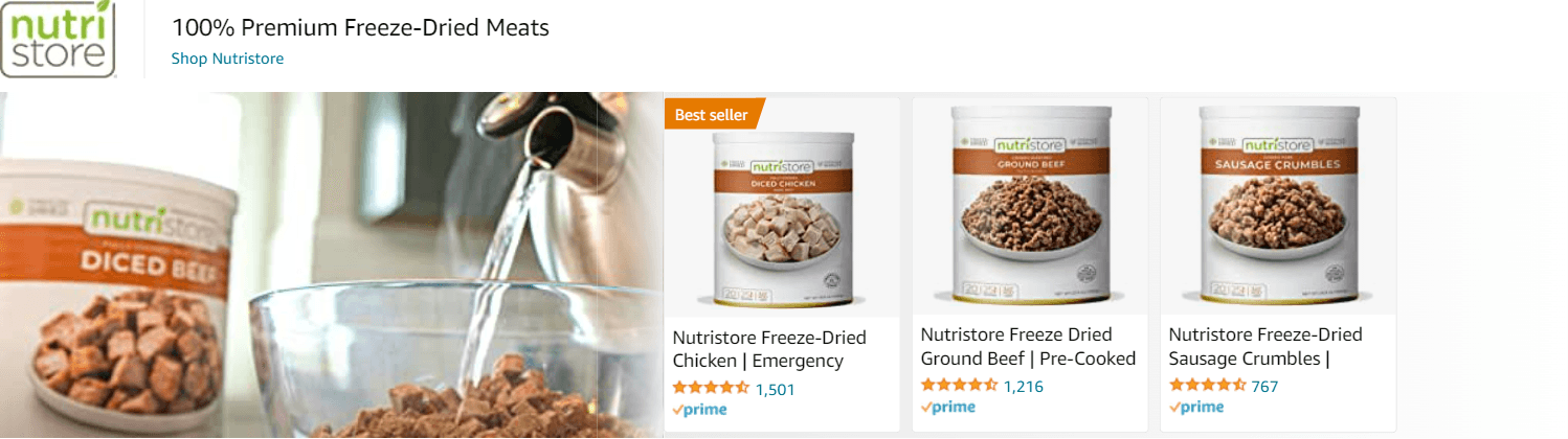 Sponsored Brands Ads for Amazon.com   ground beef