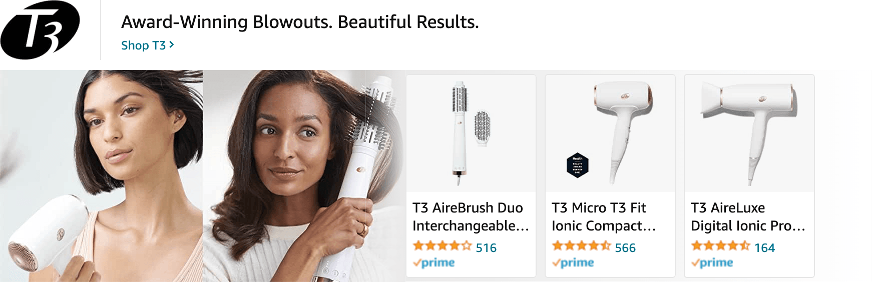 Sponsored Brands Ads for Amazon.com   hair dryer