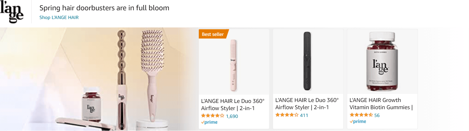 Sponsored Brands Ads for Amazon.com   heatless hair curler