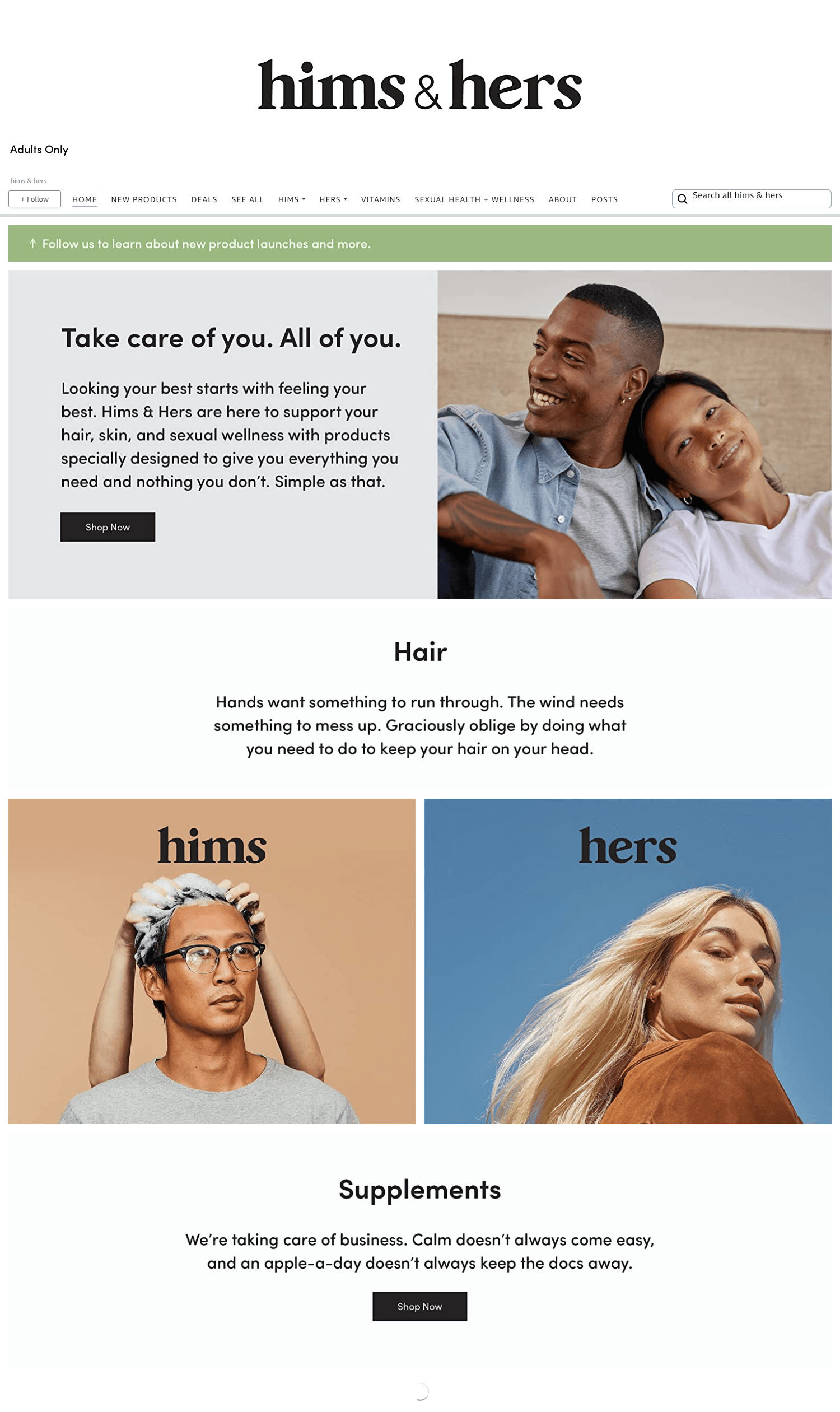 Brand Store for Amazon.com  hims &amp; hers