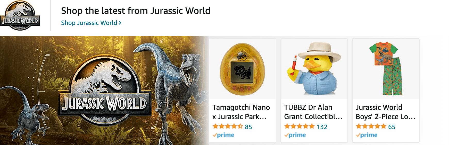 Sponsored Brands Ads for Amazon.com   jurassic world dominion