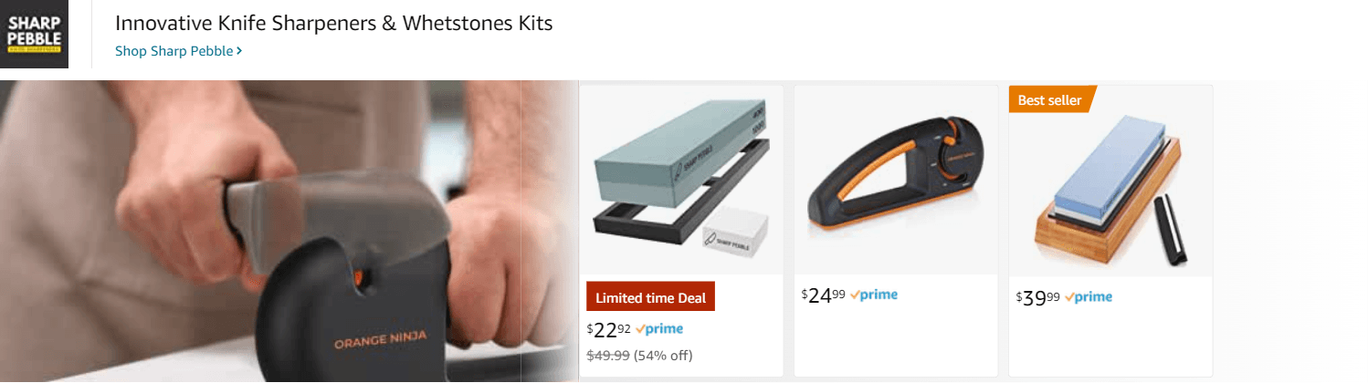 Sponsored Brands Ads for Amazon.com   knife sharpeners