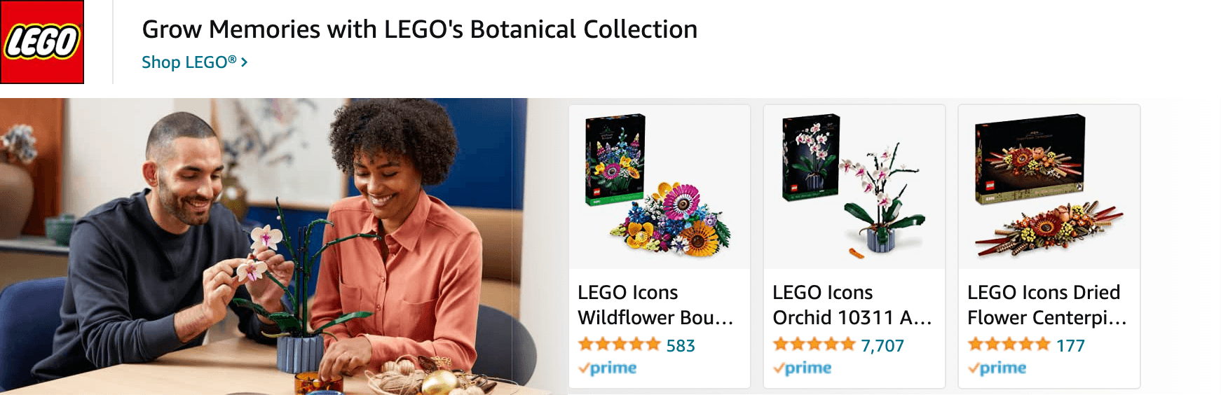 Sponsored Brands Ads for Amazon.com   lego flowers