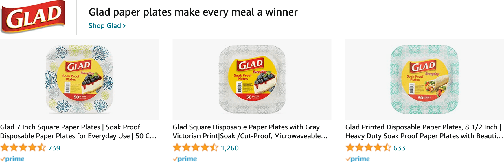 Sponsored Brands Ads for Amazon.com   paper plates