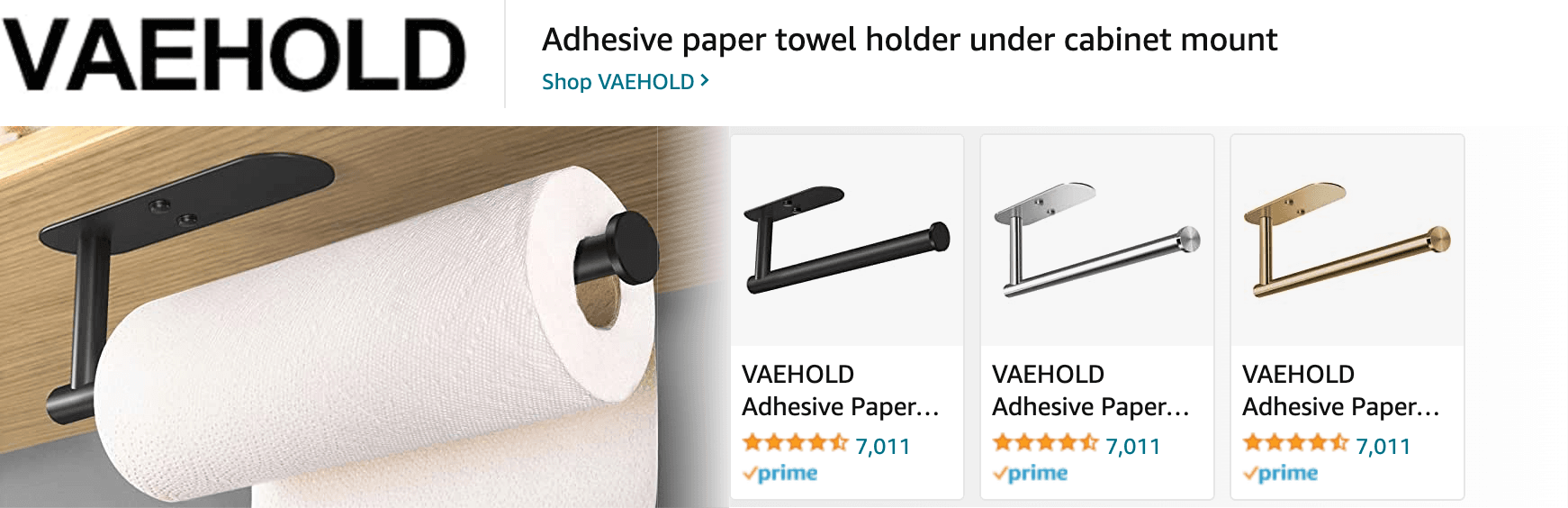 Sponsored Brands Ads for Amazon.com   paper towel holder