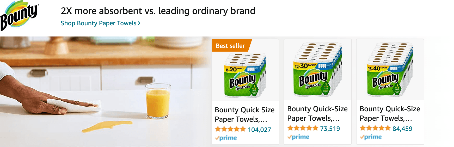 Sponsored Brands Ads for Amazon.com   paper towels