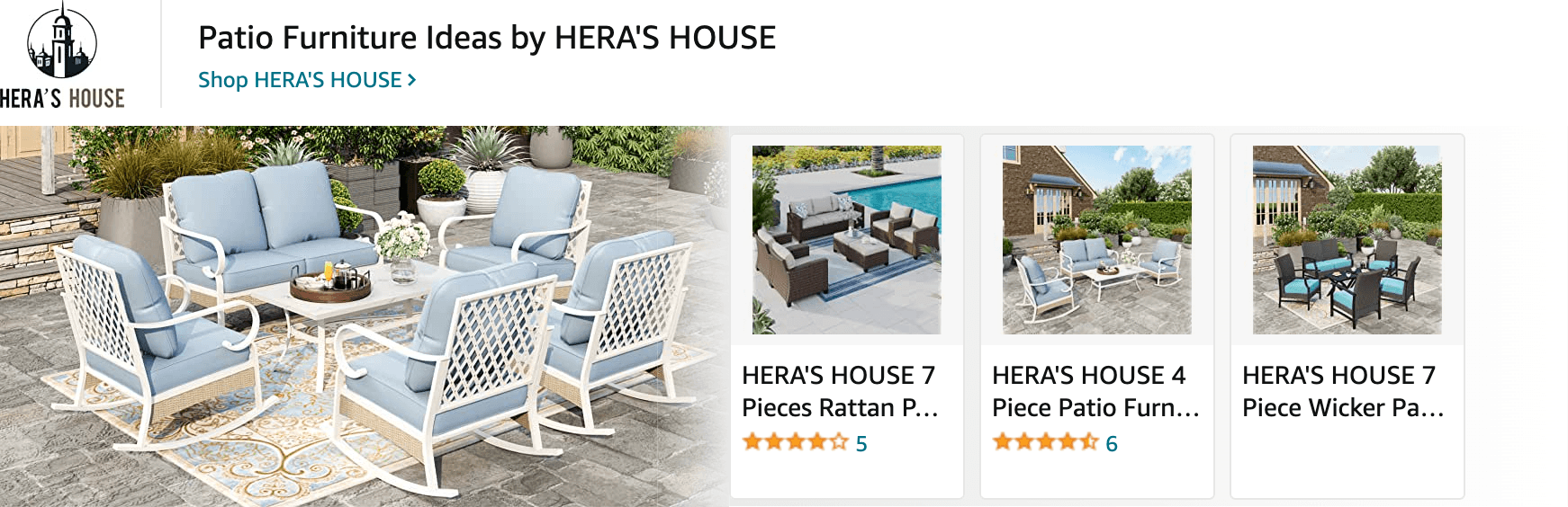 Sponsored Brands Ads for Amazon.com   patio furniture set
