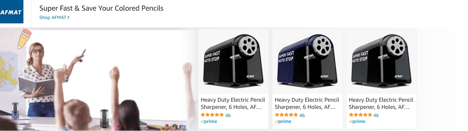 Sponsored Brands Ads for Amazon.com   pencil sharpeners