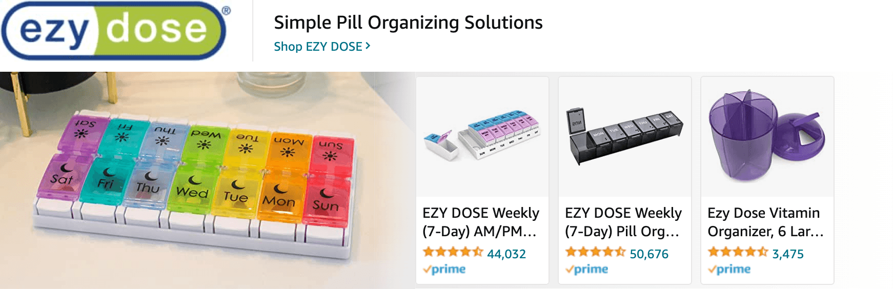 Sponsored Brands Ads for Amazon.com   pill organizer