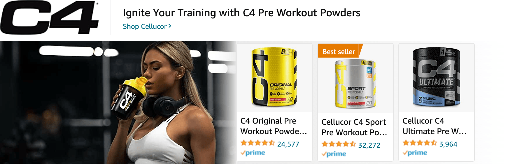 Sponsored Brands Ads for Amazon.com   pre workout