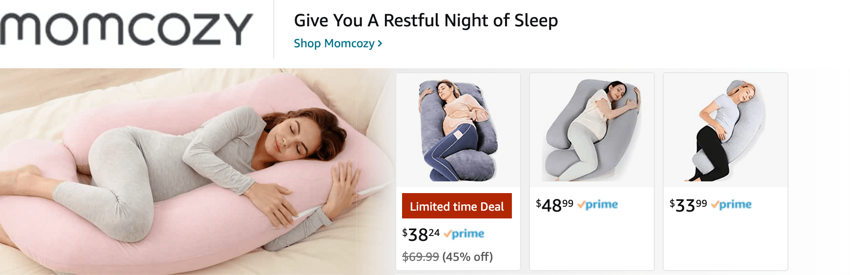Sponsored Brands Ads for Amazon.com   pregnancy pillows