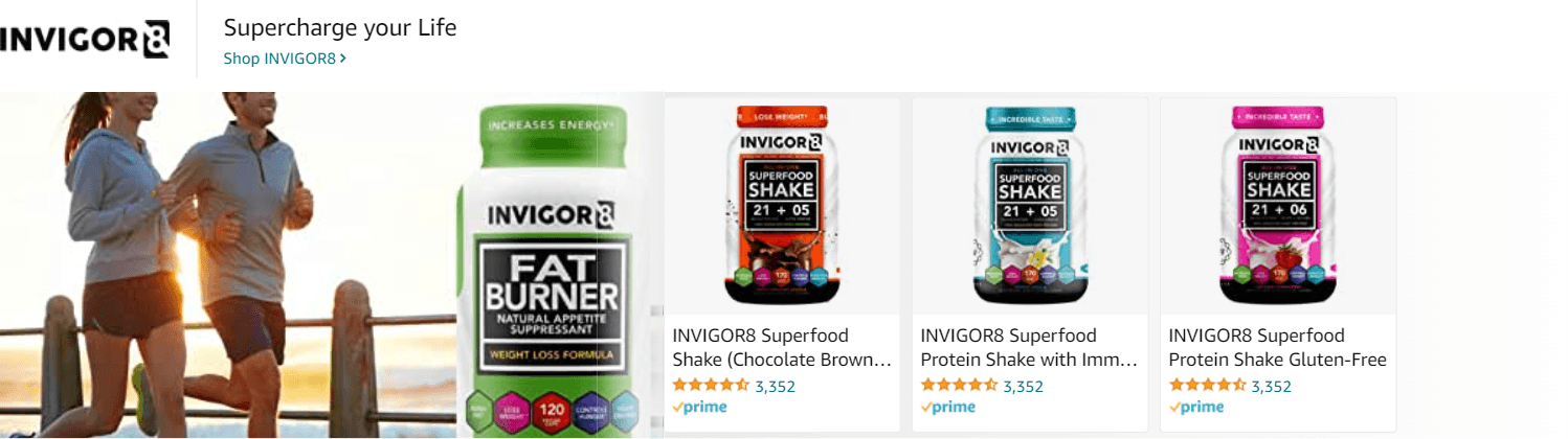 Sponsored Brands Ads for Amazon.com   premier protein shake