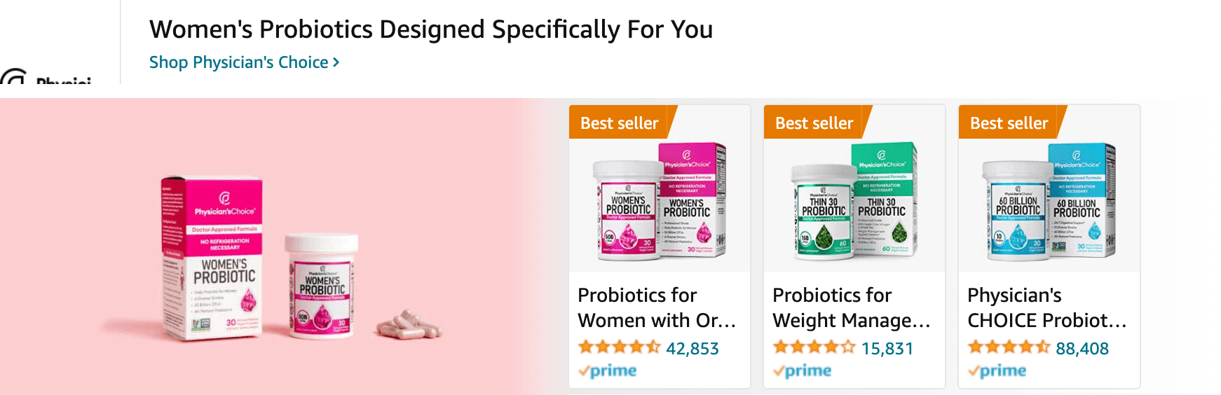 Sponsored Brands Ads for Amazon.com   probiotics for women