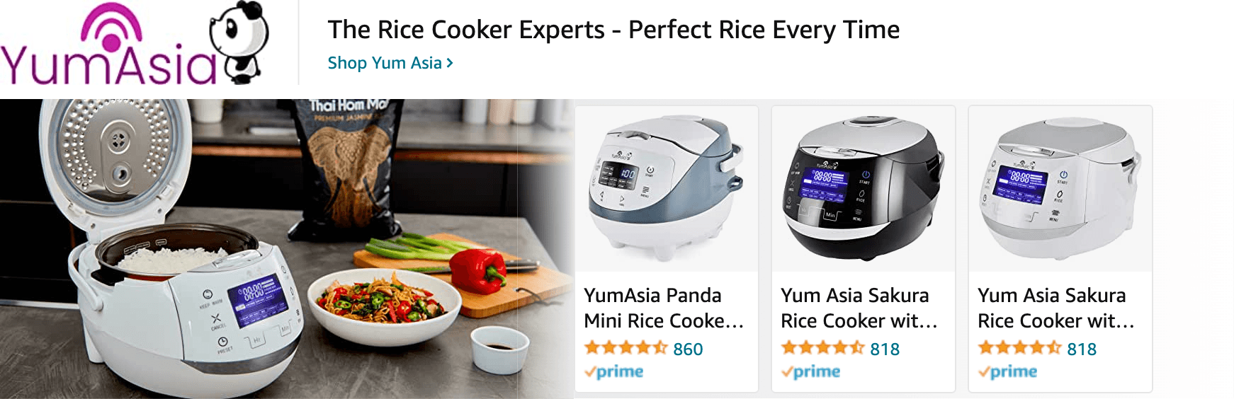 Sponsored Brands Ads for Amazon.com   rice cooker