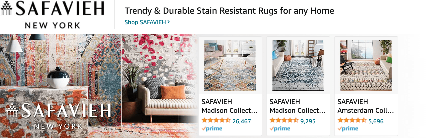 Sponsored Brands Ads for Amazon.com   rugs for living room