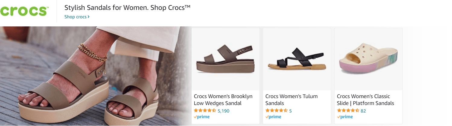 Sponsored Brands Ads for Amazon.com   sandals women