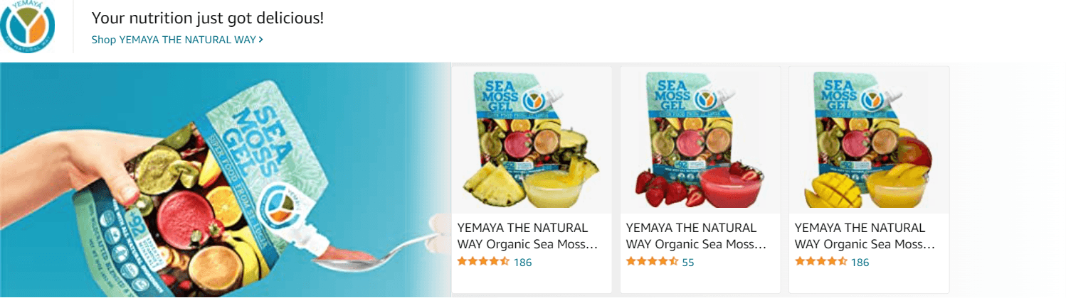 Sponsored Brands Ads for Amazon.com   sea moss