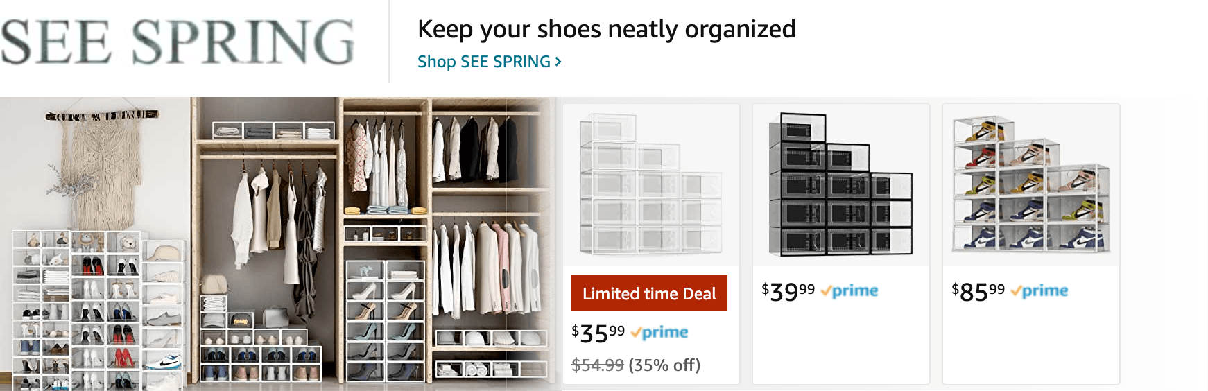 Sponsored Brands Ads for Amazon.com   shoe organizer