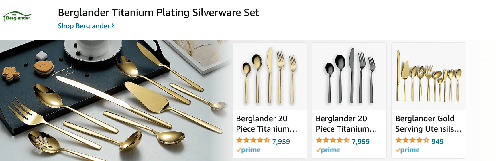Sponsored Brands Ads for Amazon.com   silverware set
