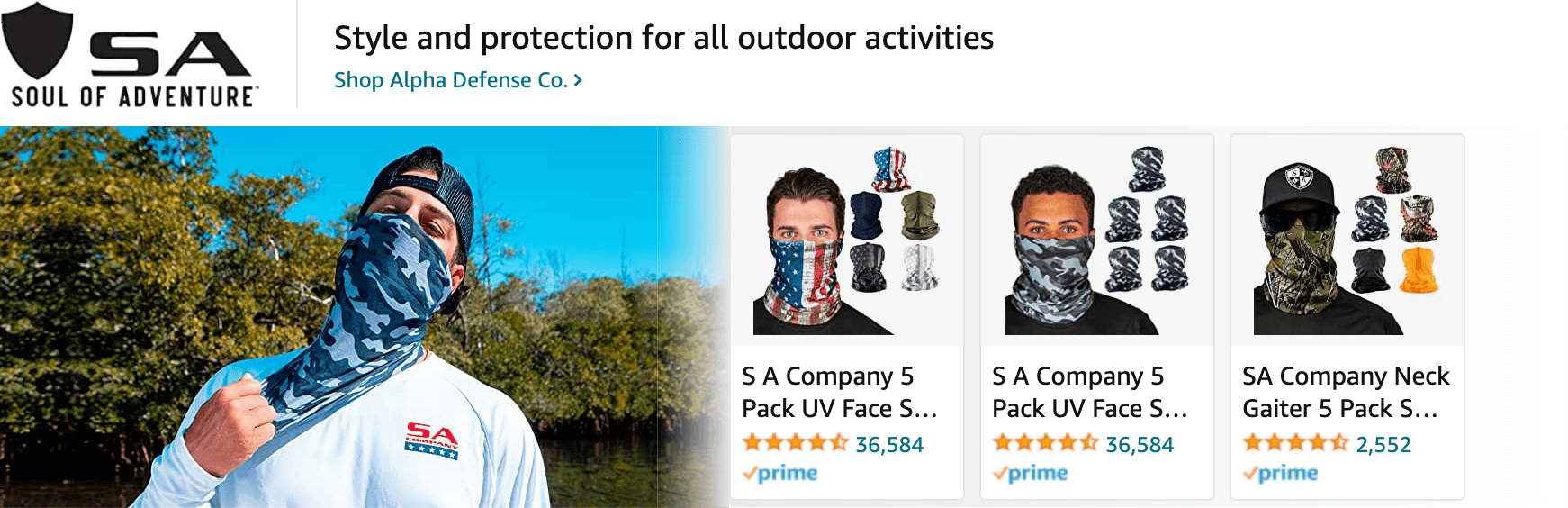 Sponsored Brands Ads for Amazon.com   ski mask