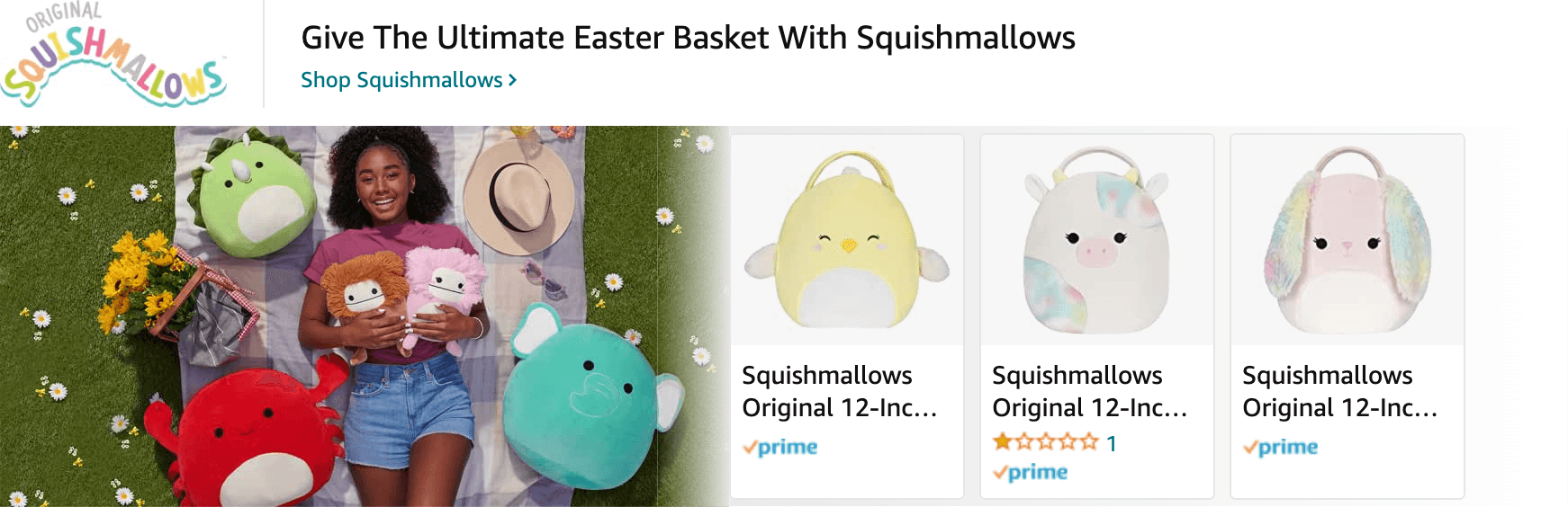 Sponsored Brands Ads for Amazon.com   squishmallow