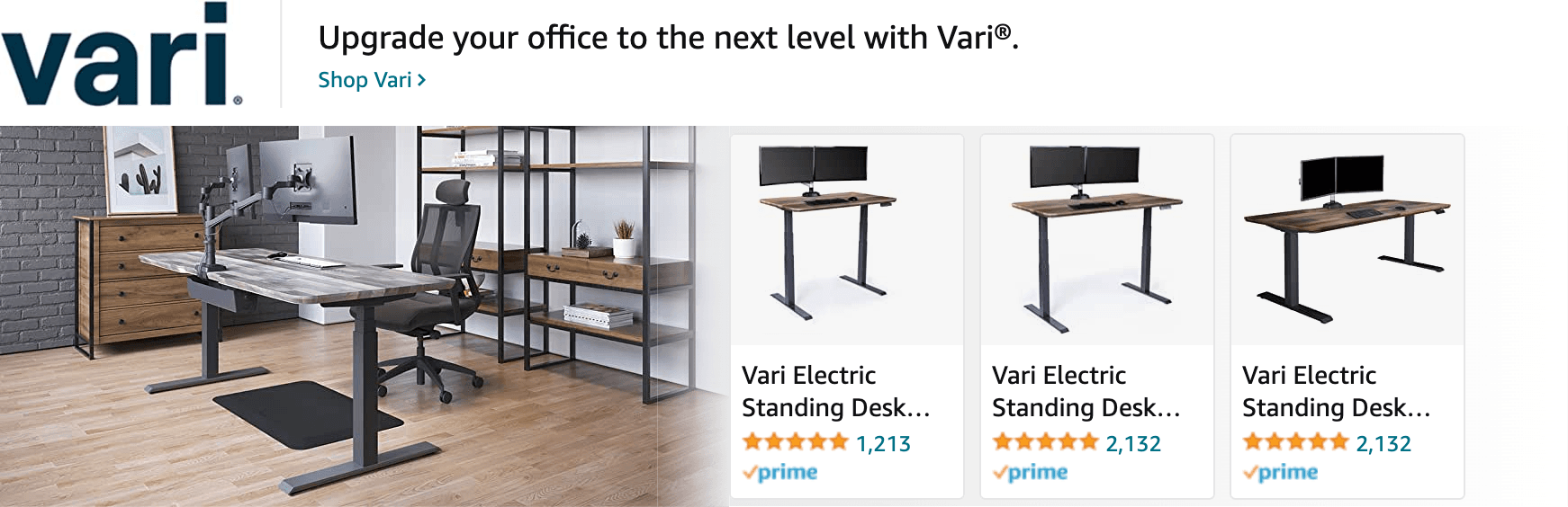 Sponsored Brands Ads for Amazon.com   standing desk