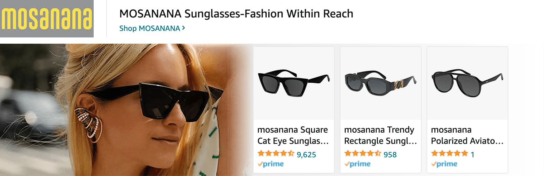 Sponsored Brands Ads for Amazon.com   sunglasses womens