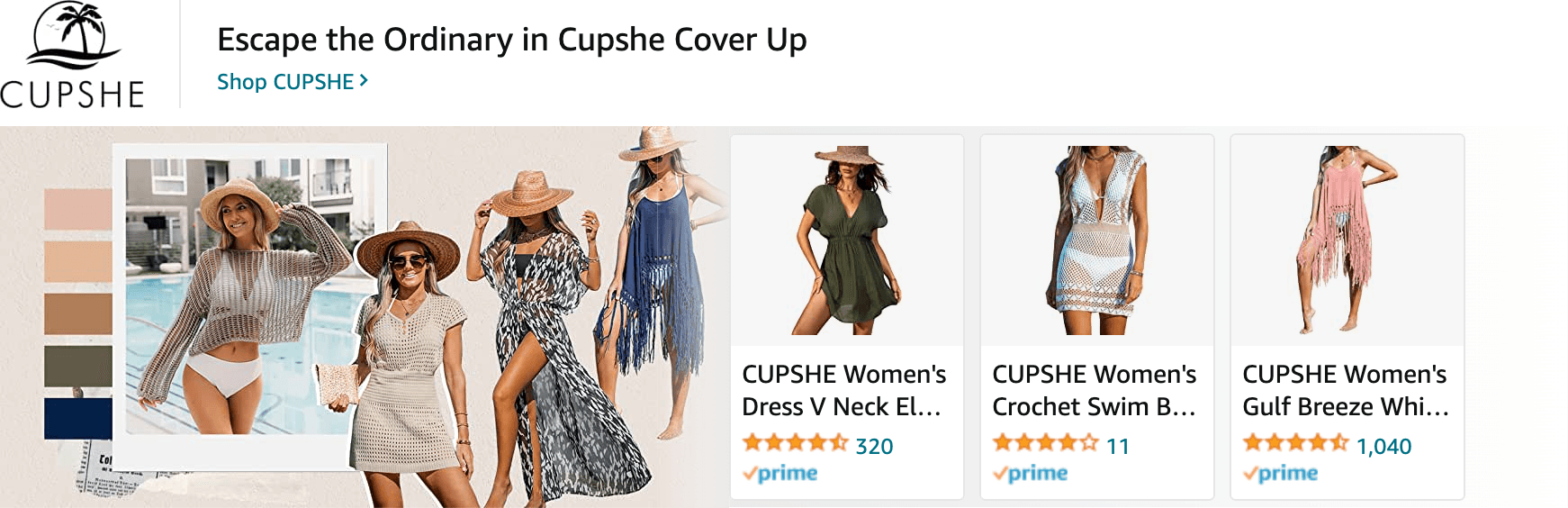 Sponsored Brands Ads for Amazon.com   swimsuit coverup for women