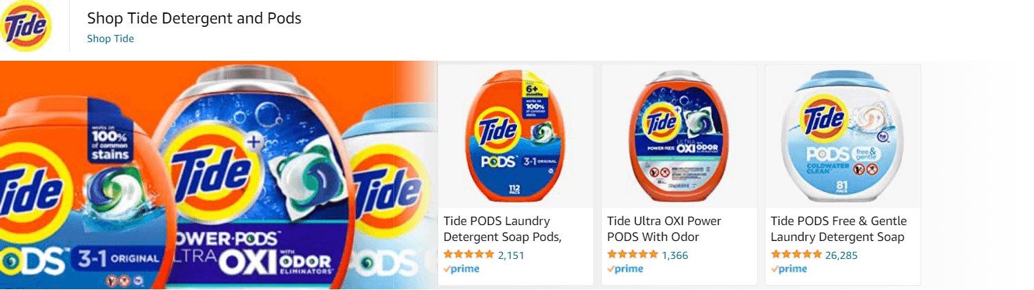 Sponsored Brands Ads for Amazon.com   tide pods