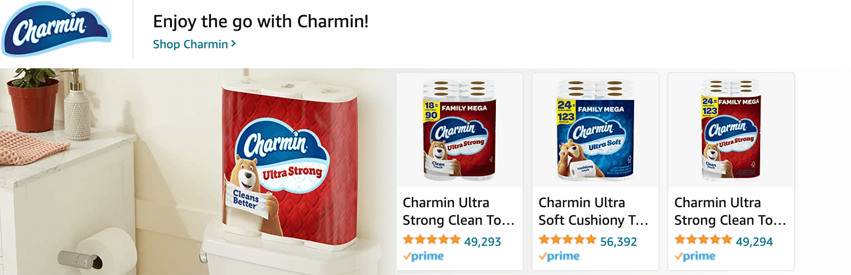 Sponsored Brands Ads for Amazon.com   toilet paper
